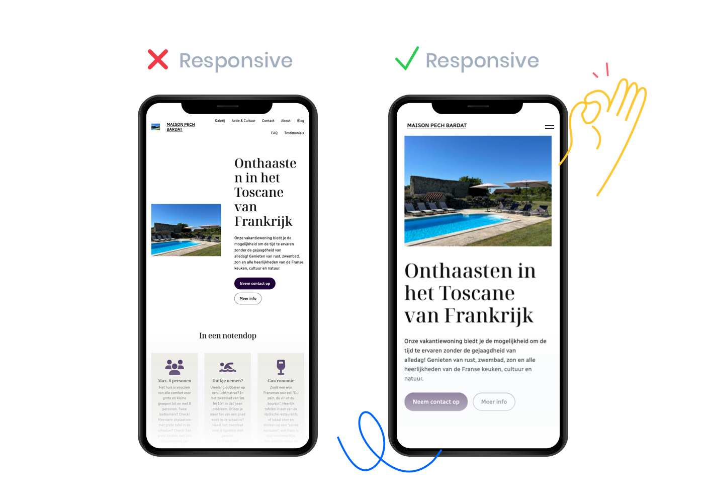 Maak een responsive website.